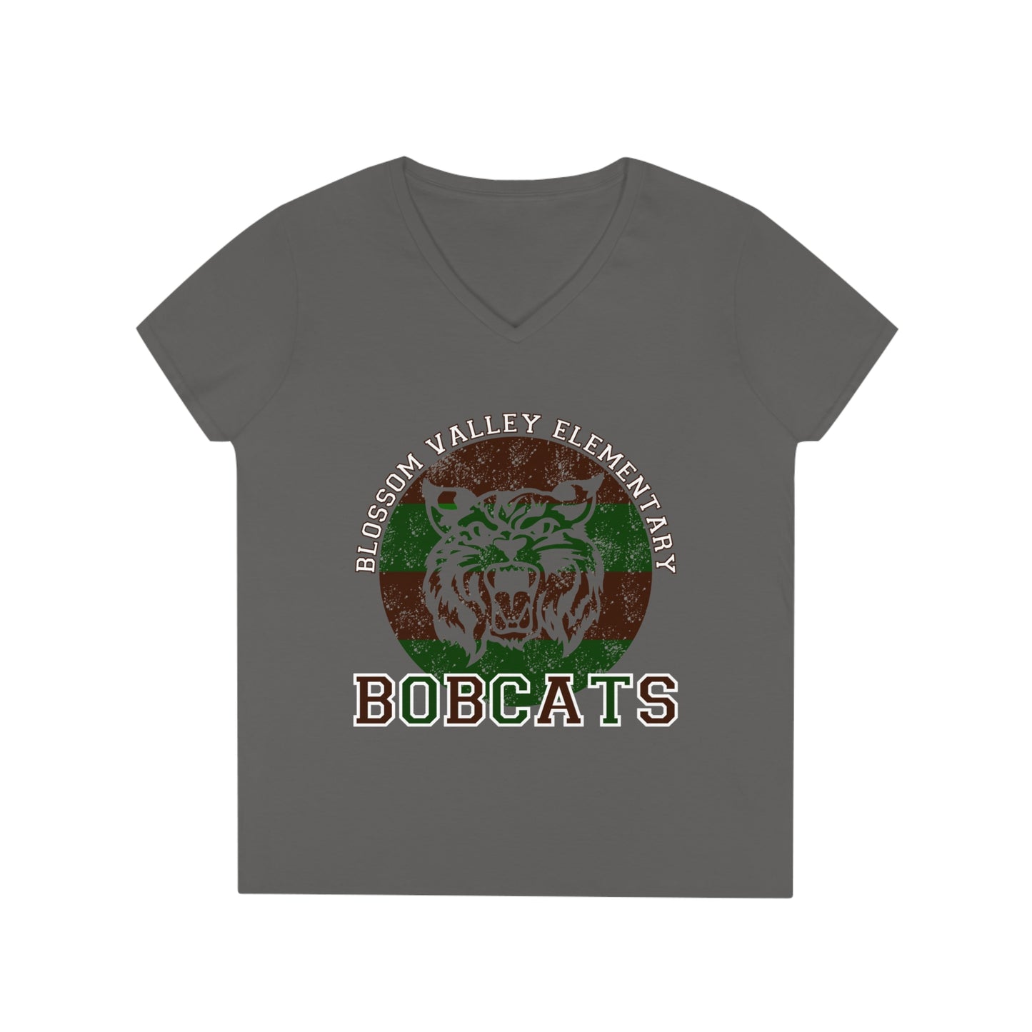 Bobcats Adult V-Neck T-Shirt