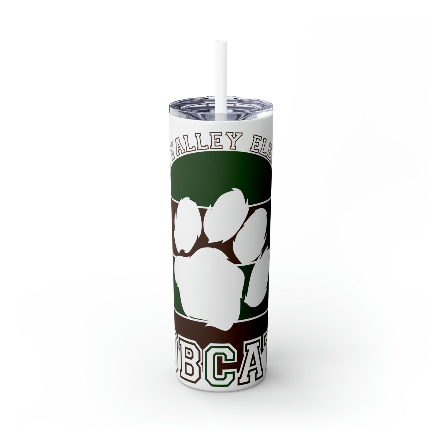 BV Paw Skinny Tumbler with Straw, 20oz