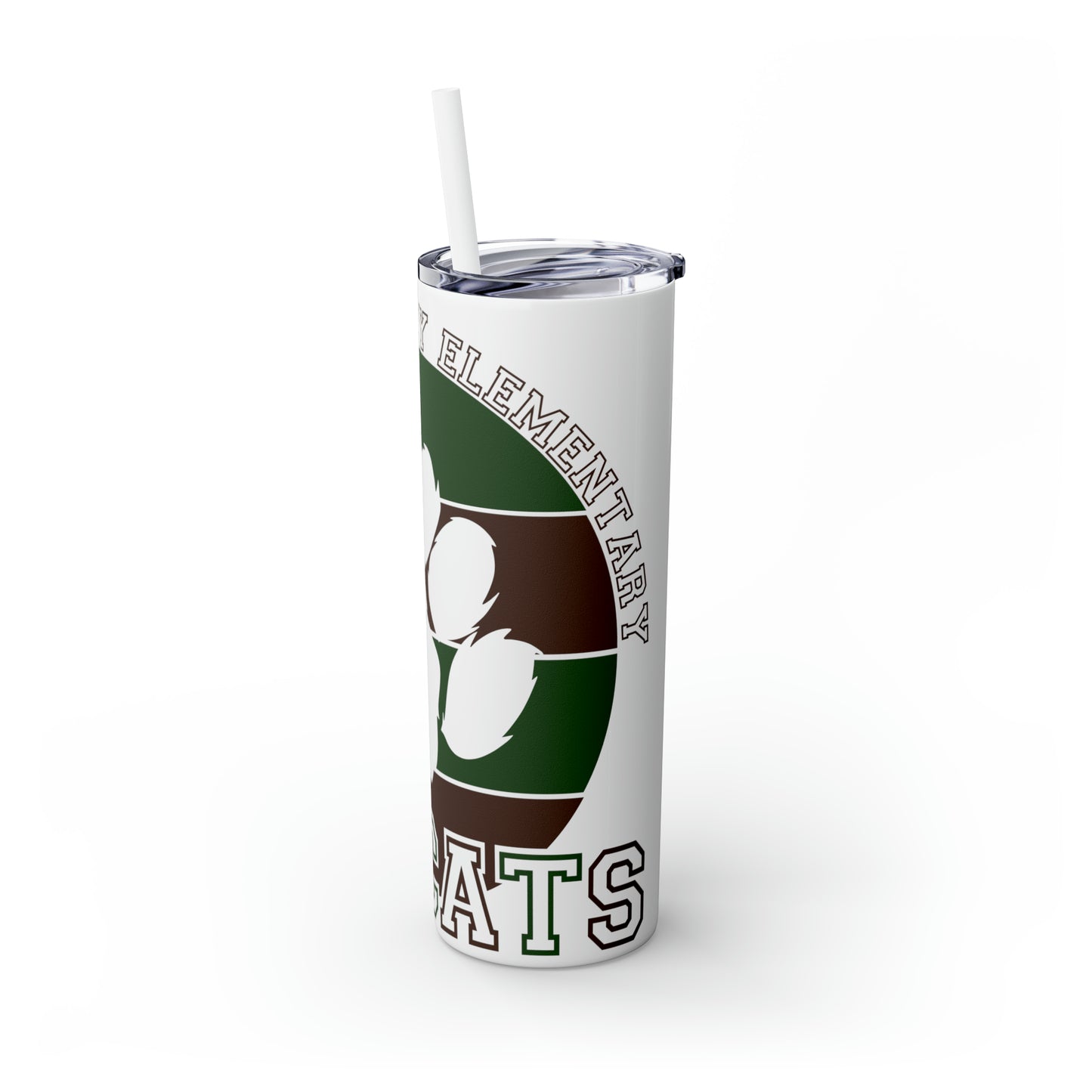 BV Paw Skinny Tumbler with Straw, 20oz