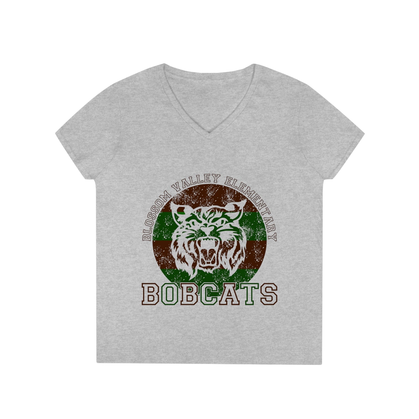 Bobcats Adult V-Neck T-Shirt