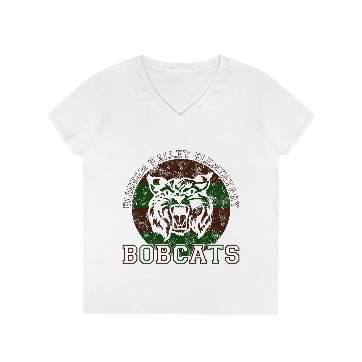 Bobcats Adult V-Neck T-Shirt