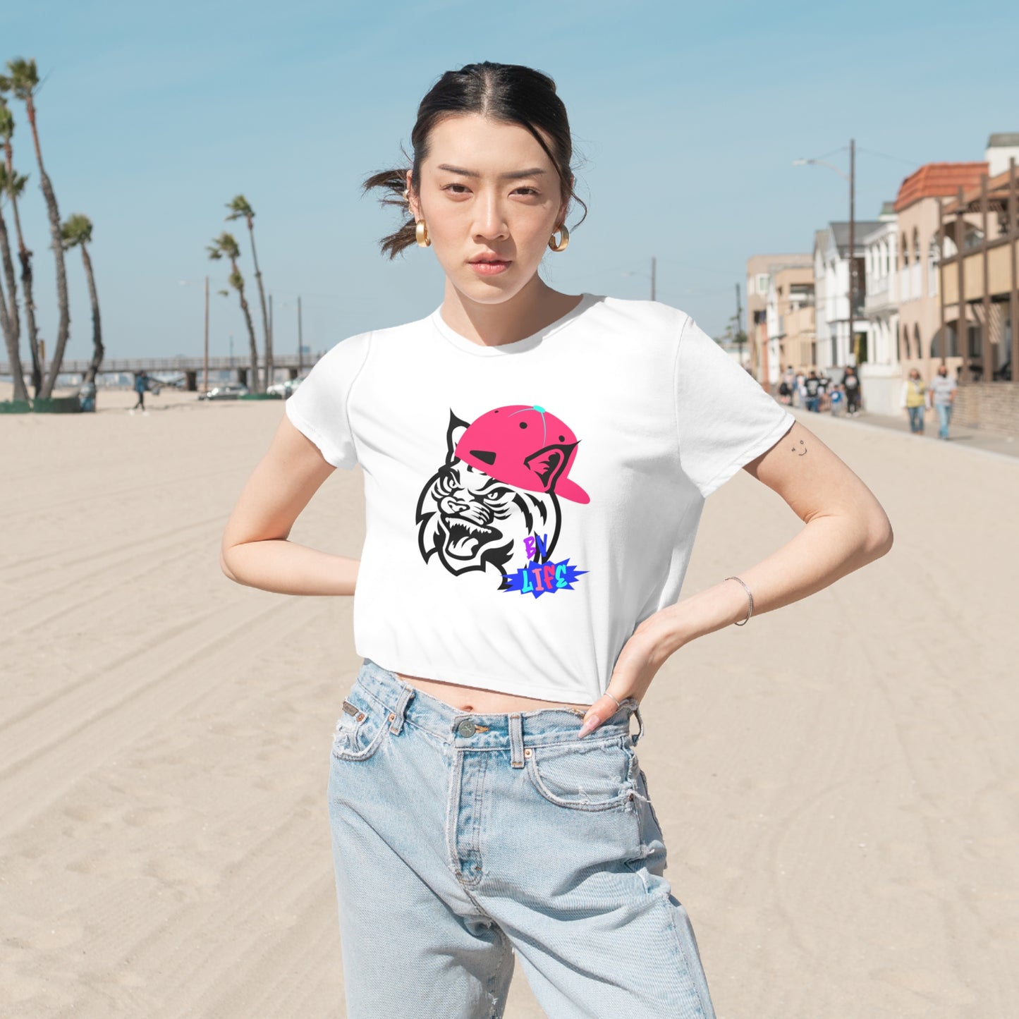 BV Life Cat Adult Cropped Tee