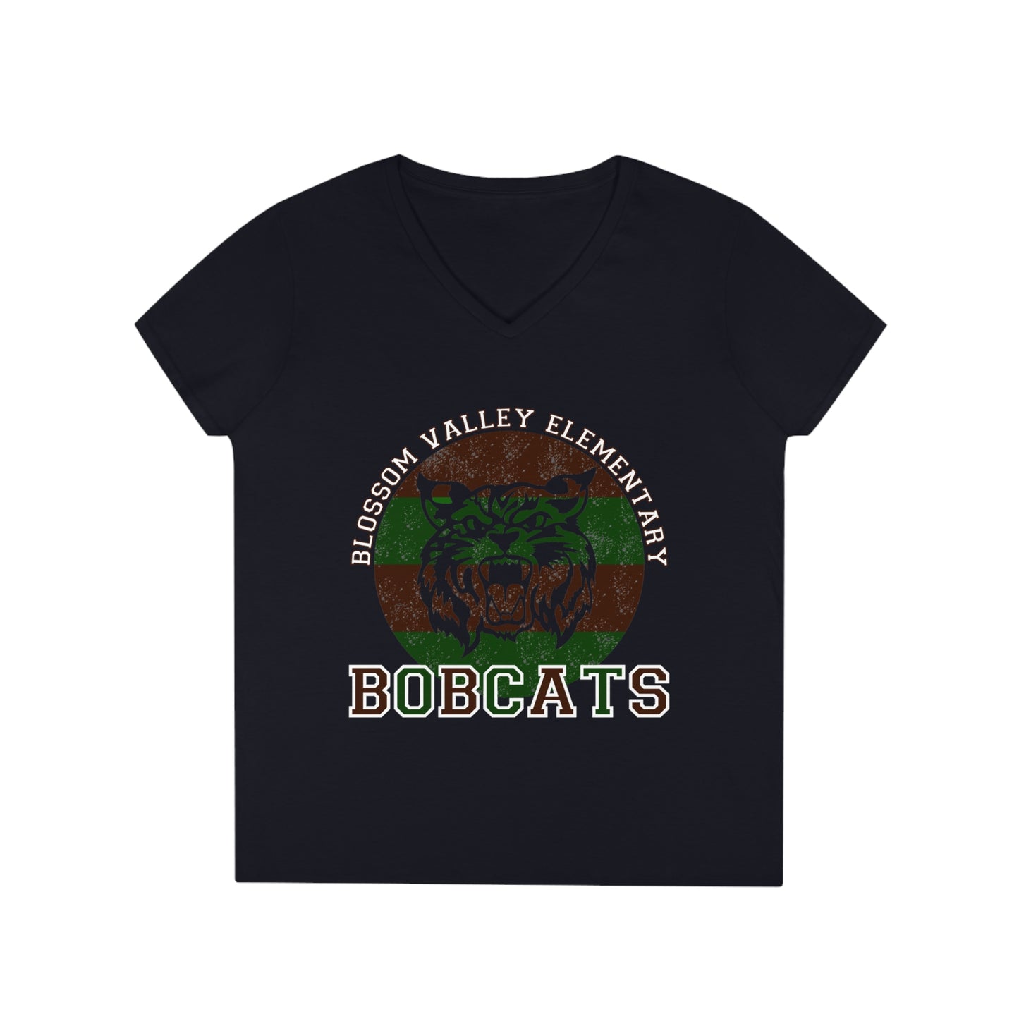 Bobcats Adult V-Neck T-Shirt