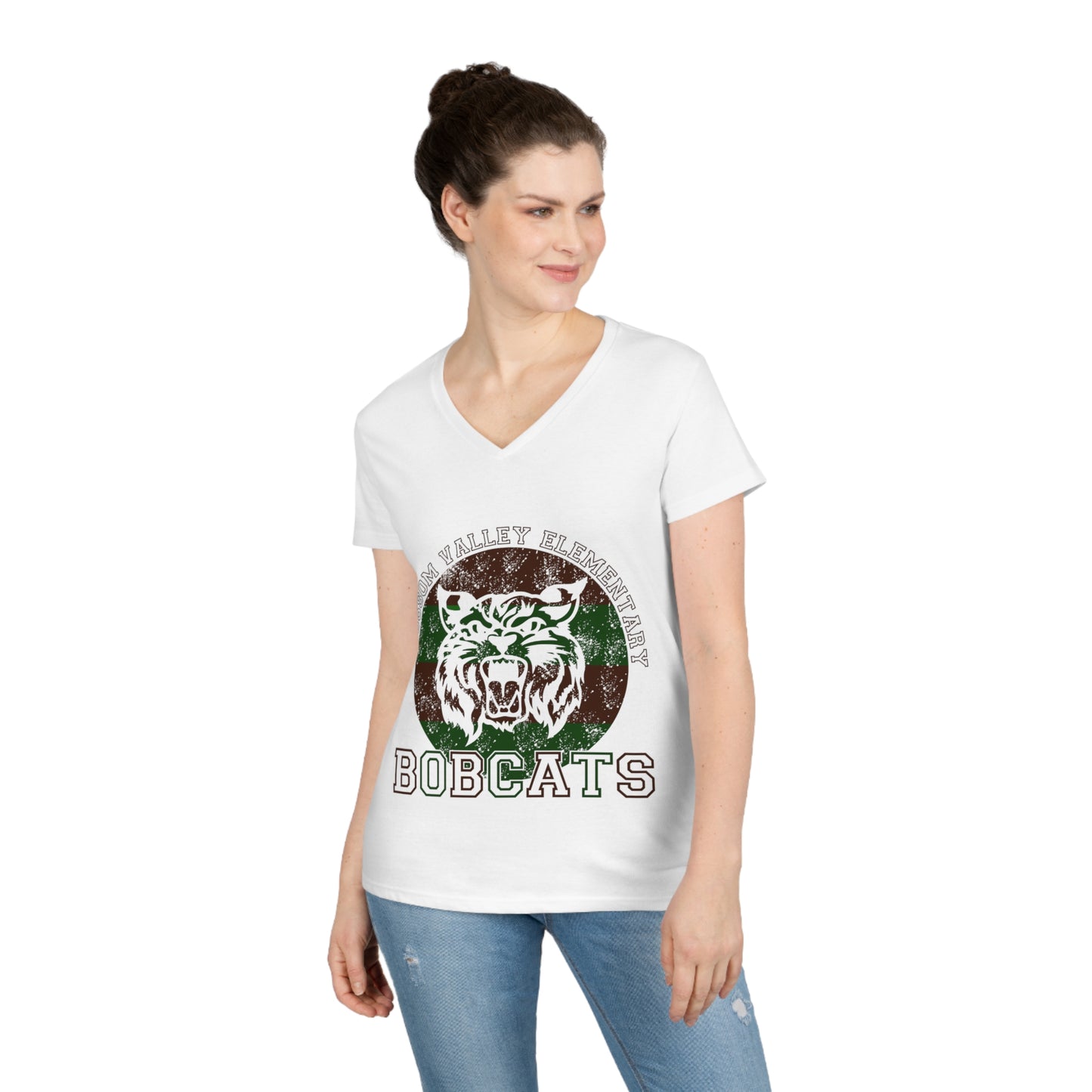 Bobcats Adult V-Neck T-Shirt