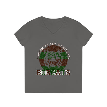 Bobcats Adult V-Neck T-Shirt