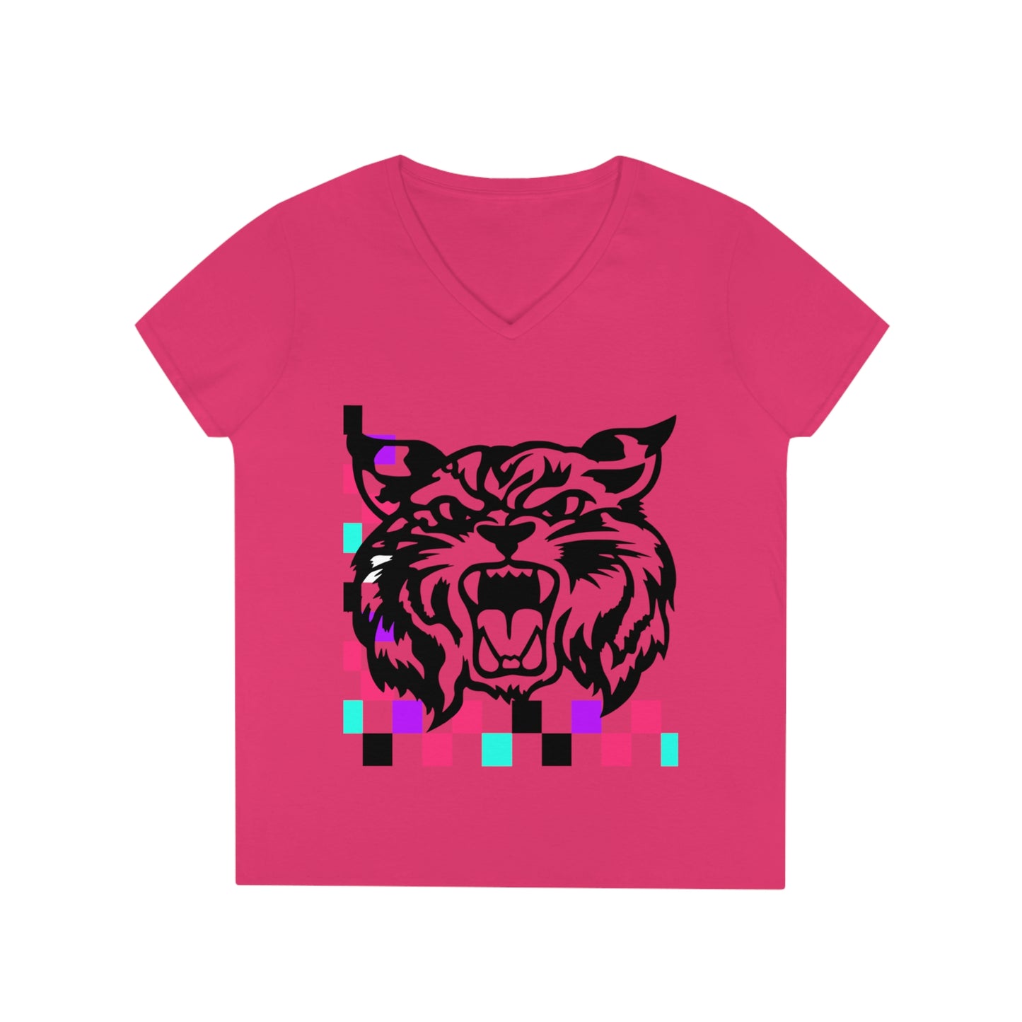PTO Era Adult V-Neck T-Shirt (Black Cat)