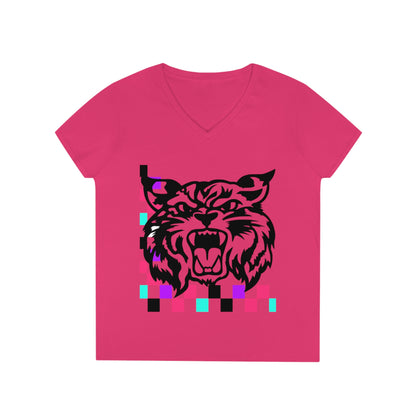 PTO Era Adult V-Neck T-Shirt (Black Cat)