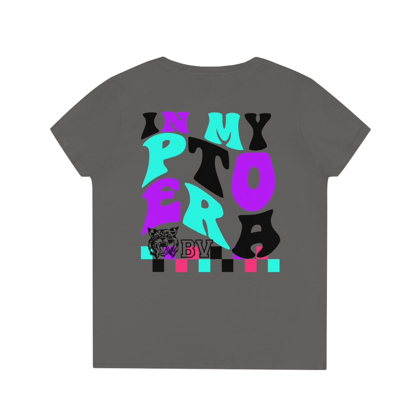 PTO Era Adult V-Neck T-Shirt (Black Cat)