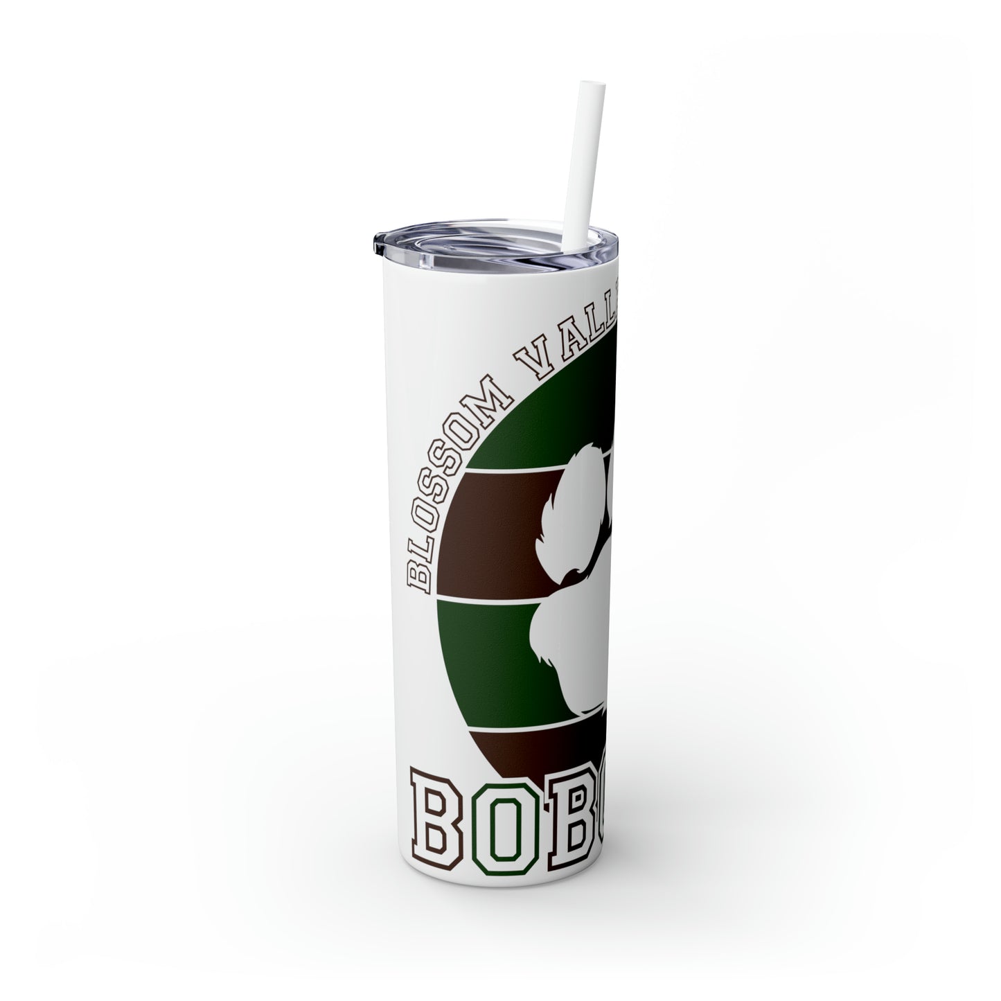 BV Paw Skinny Tumbler with Straw, 20oz