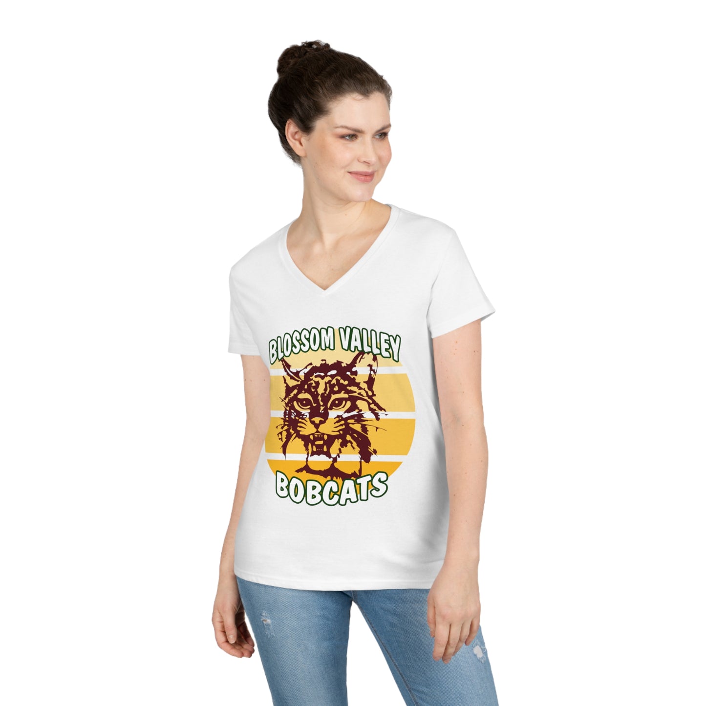 Old School Sun V-Neck T-Shirt