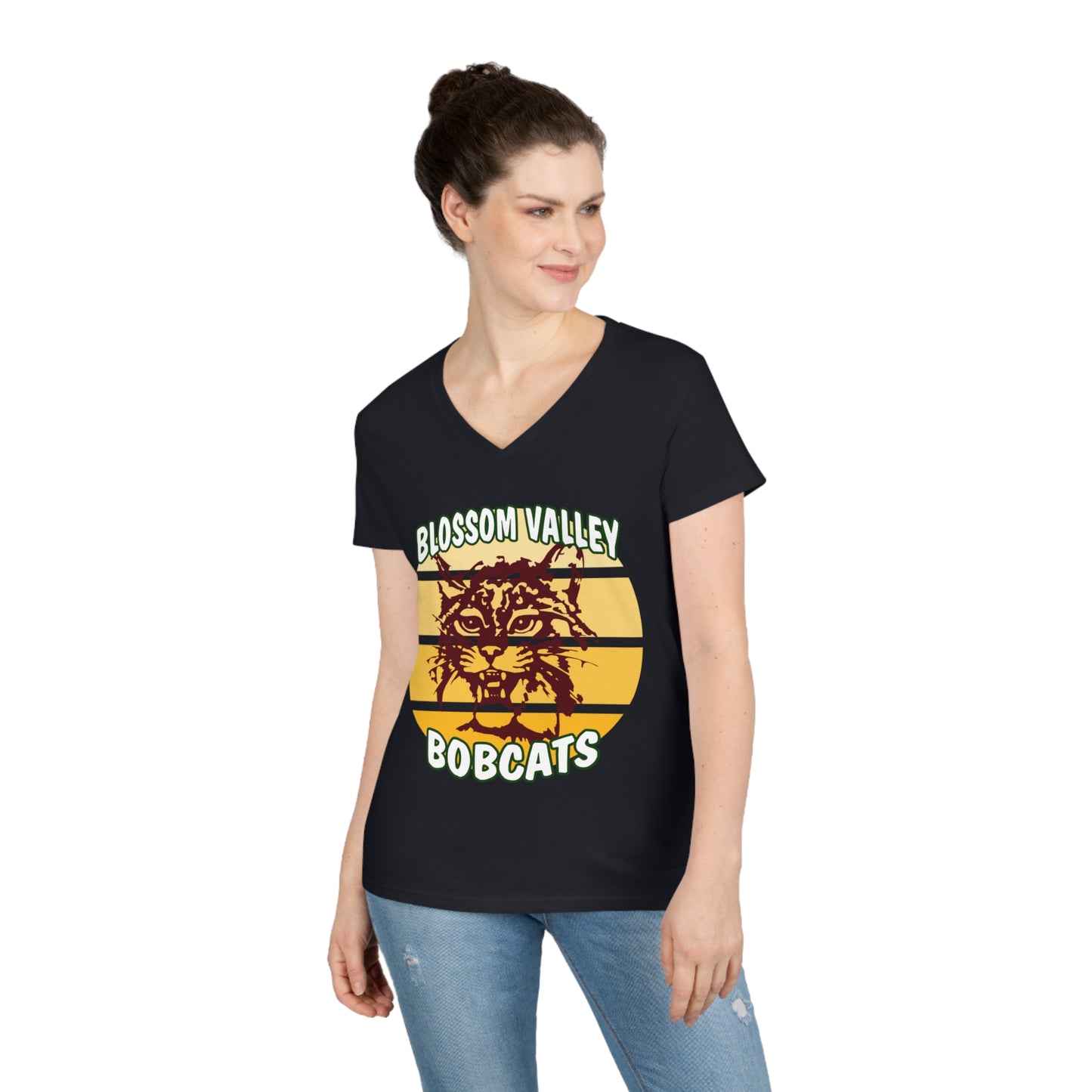 Old School Sun V-Neck T-Shirt