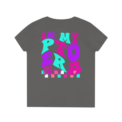 PTO Era Adult V-Neck T-Shirt (Pink Cat)
