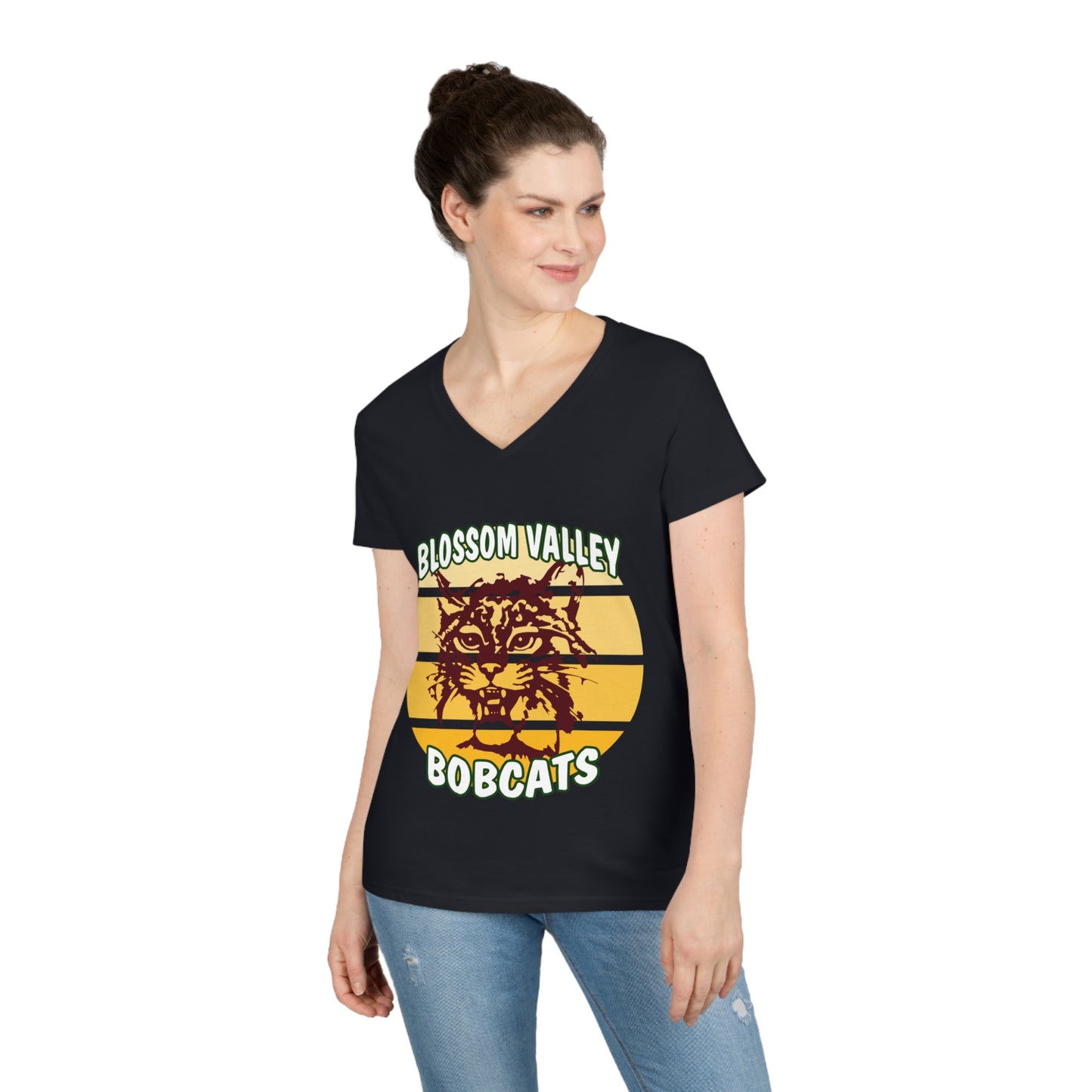 Old School Sun V-Neck T-Shirt