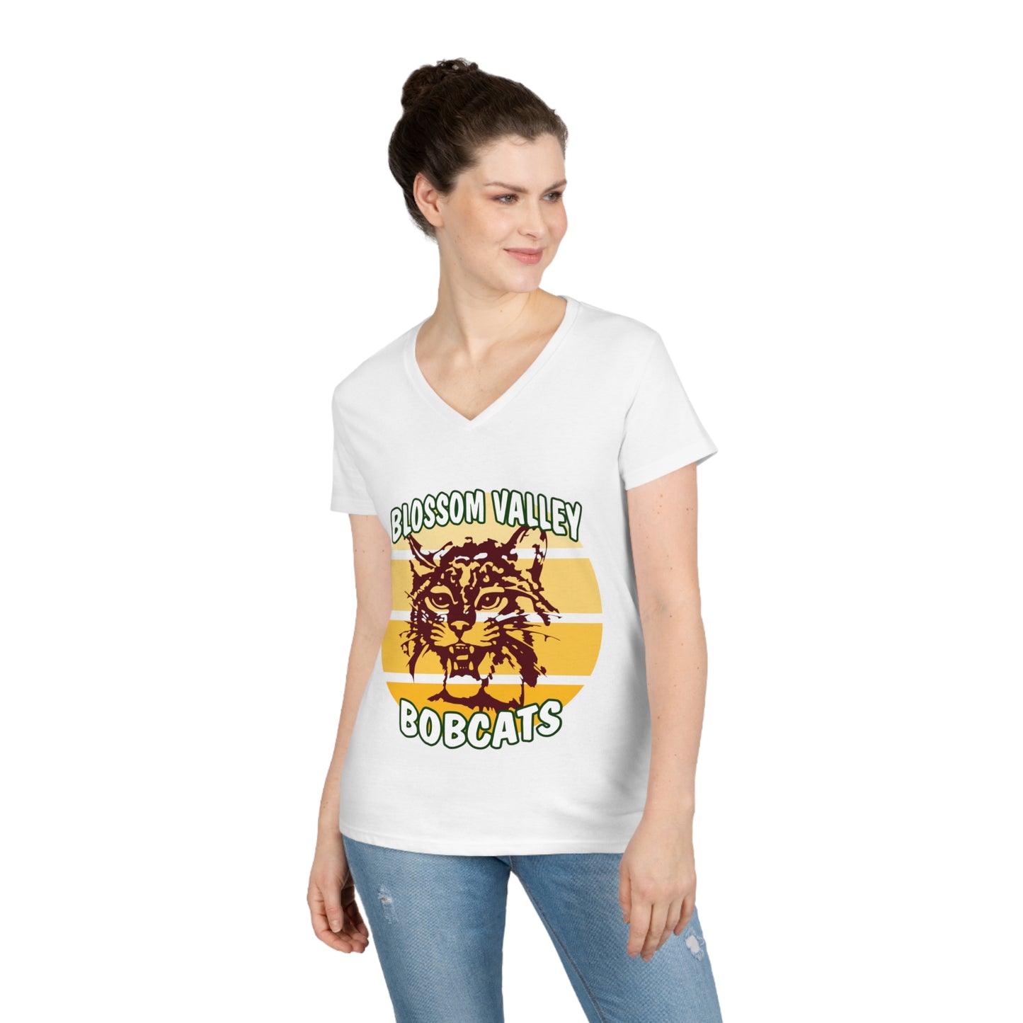 Old School Sun V-Neck T-Shirt
