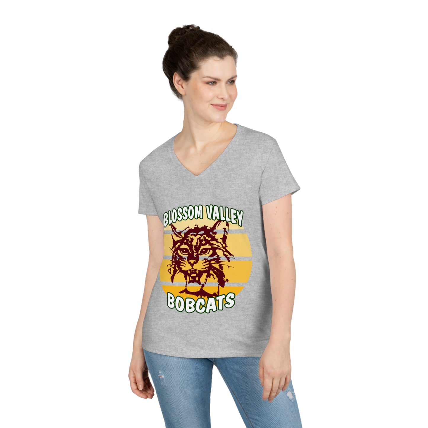 Old School Sun V-Neck T-Shirt