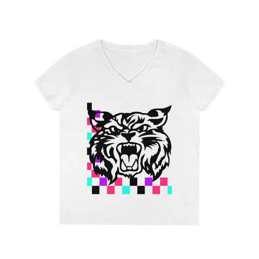PTO Era Adult V-Neck T-Shirt (Black Cat)