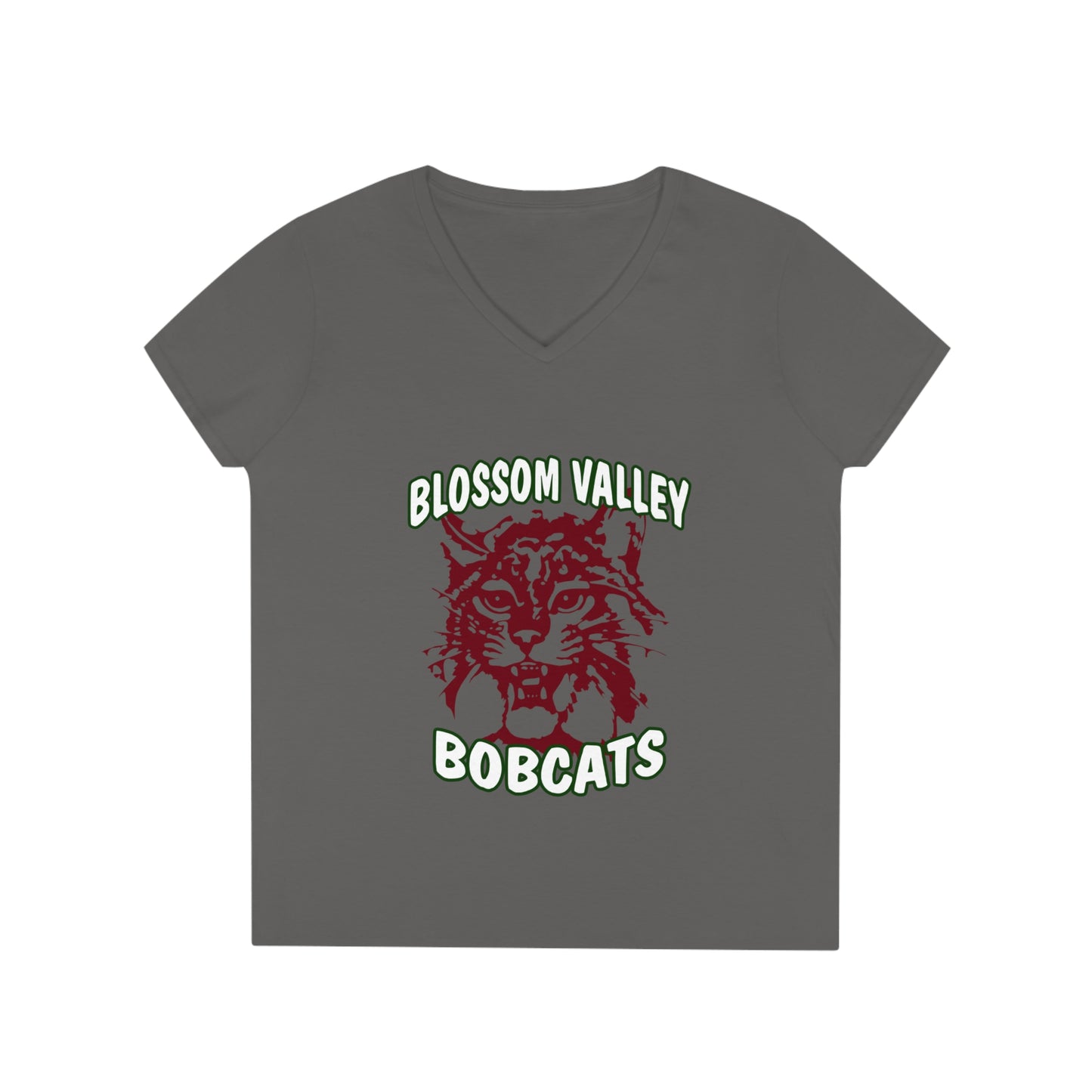 Olds School Bobcats Adult V-Neck T-Shirt