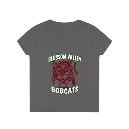 Olds School Bobcats Adult V-Neck T-Shirt