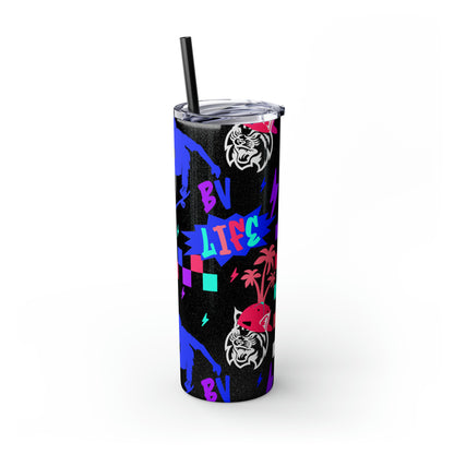 BV Life Skinny Tumbler with Straw, 20oz