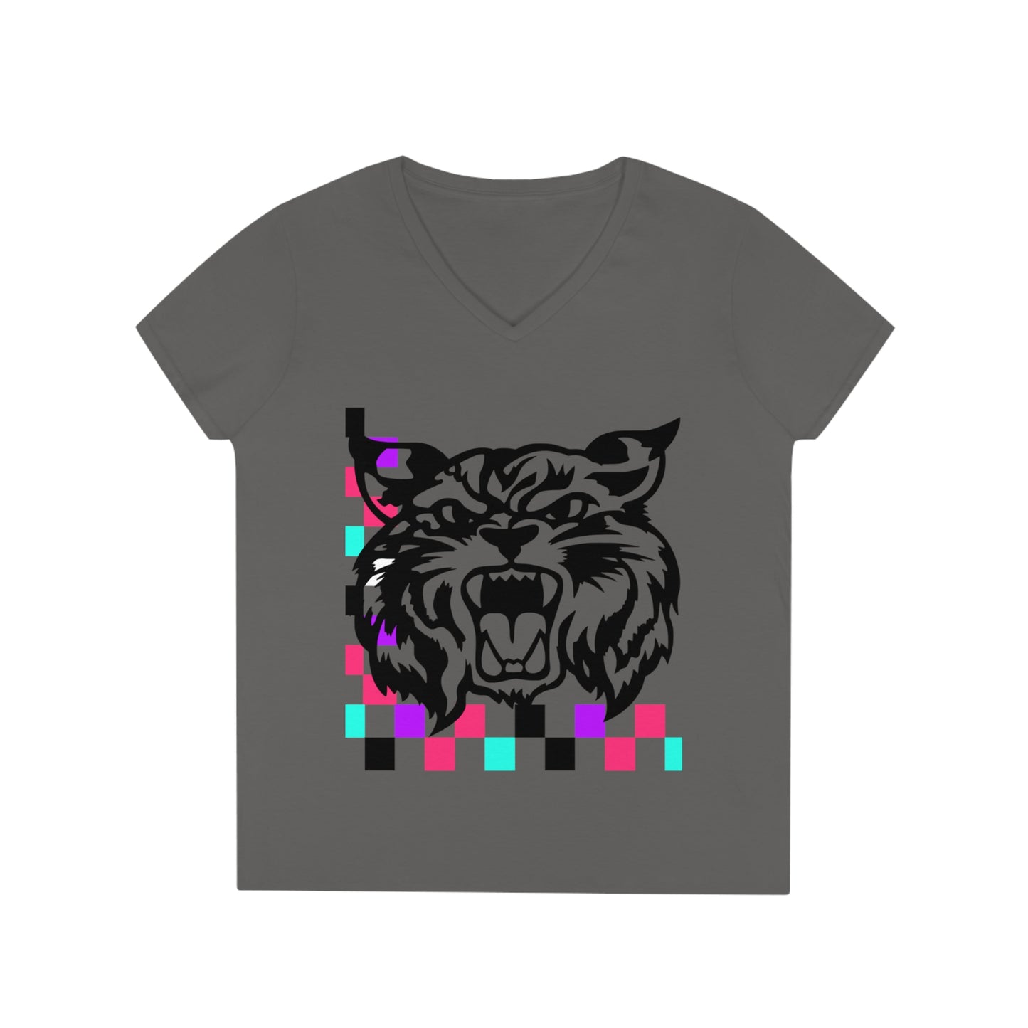 PTO Era Adult V-Neck T-Shirt (Black Cat)