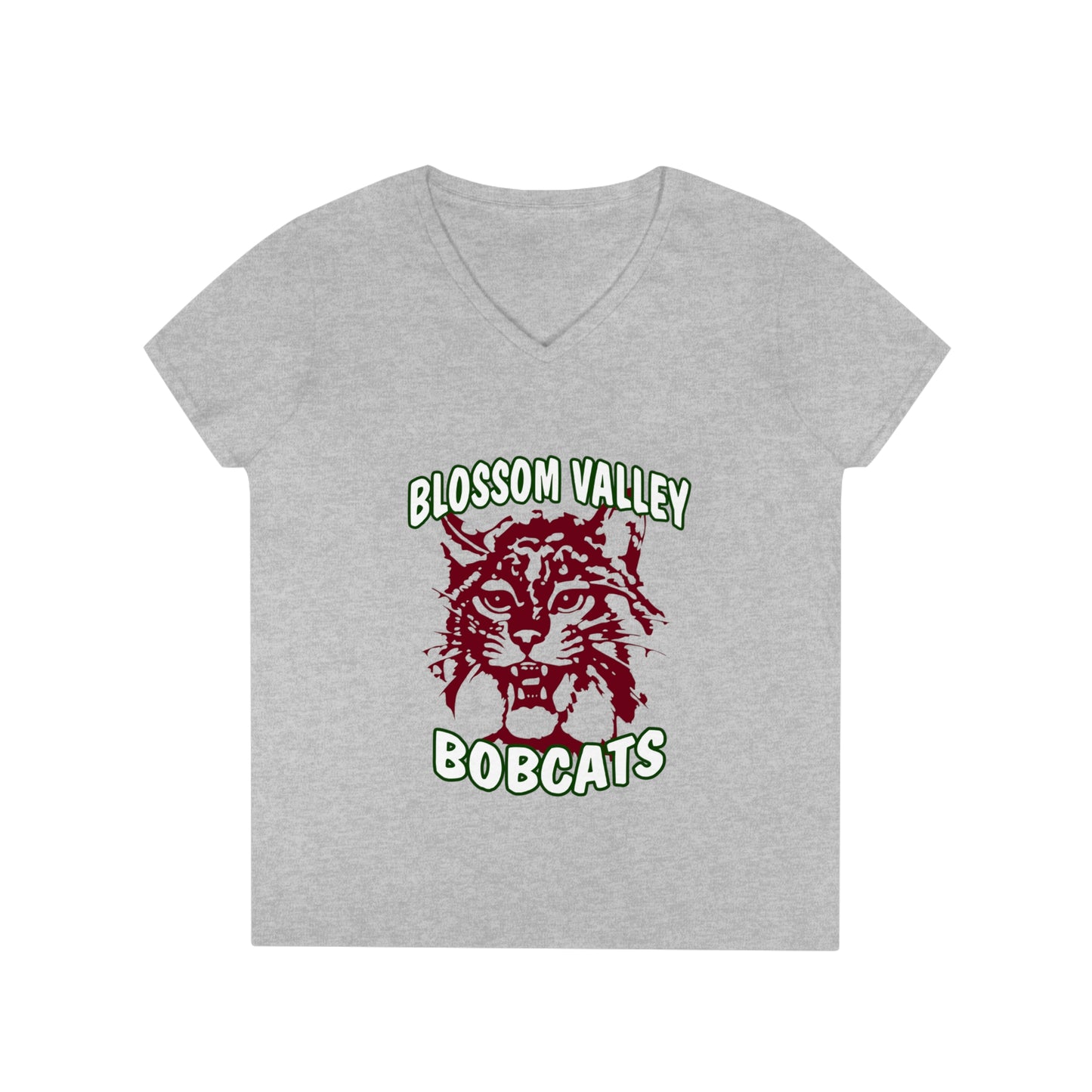 Olds School Bobcats Adult V-Neck T-Shirt