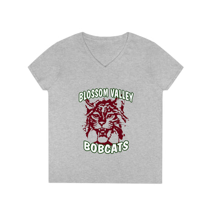 Olds School Bobcats Adult V-Neck T-Shirt