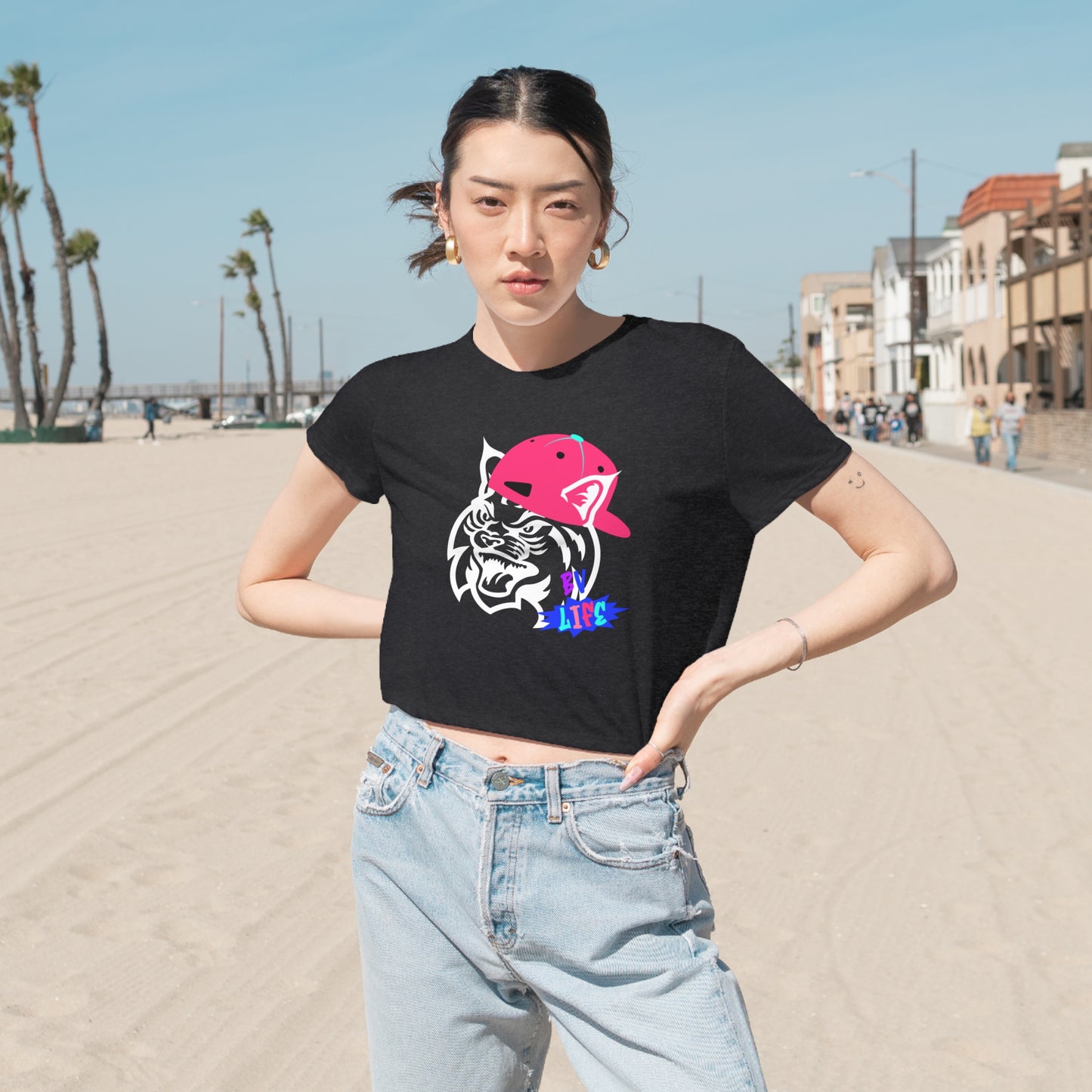 BV Life Cat Adult Cropped Tee