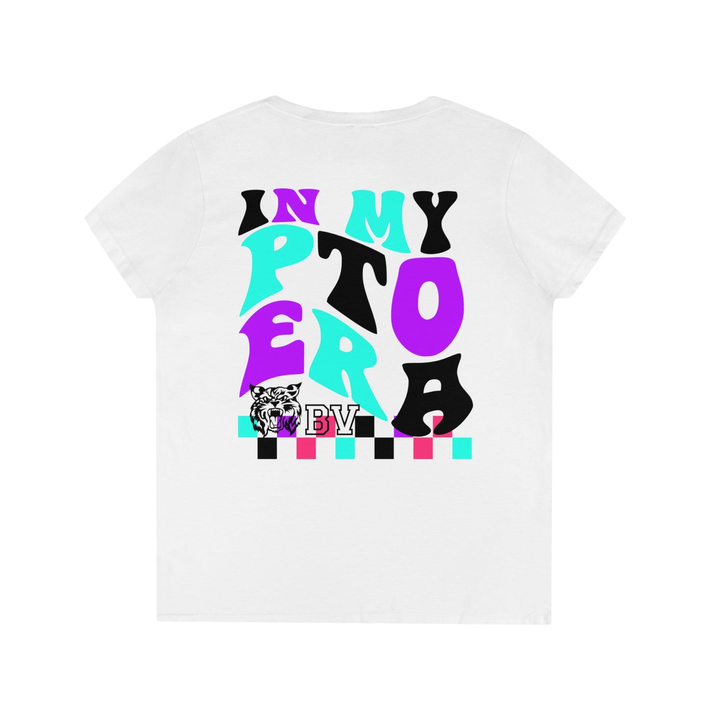 PTO Era Adult V-Neck T-Shirt (Black Cat)