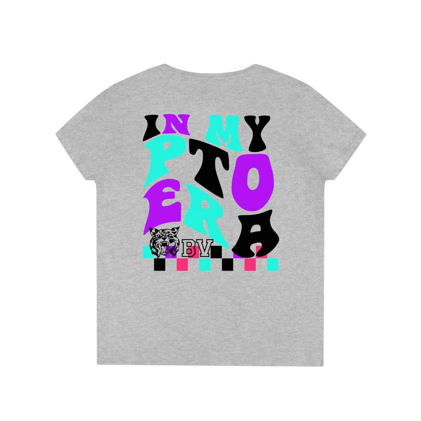 PTO Era Adult V-Neck T-Shirt (Black Cat)