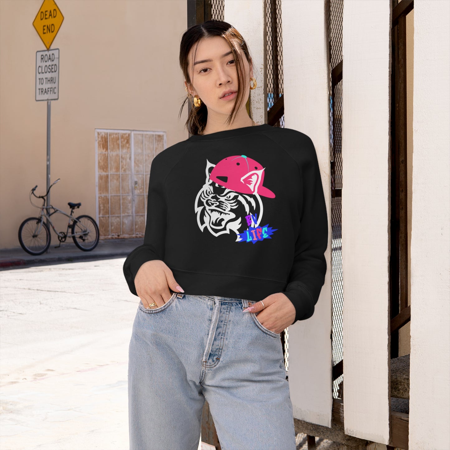 BV Life Cat Adult Cropped Pullover
